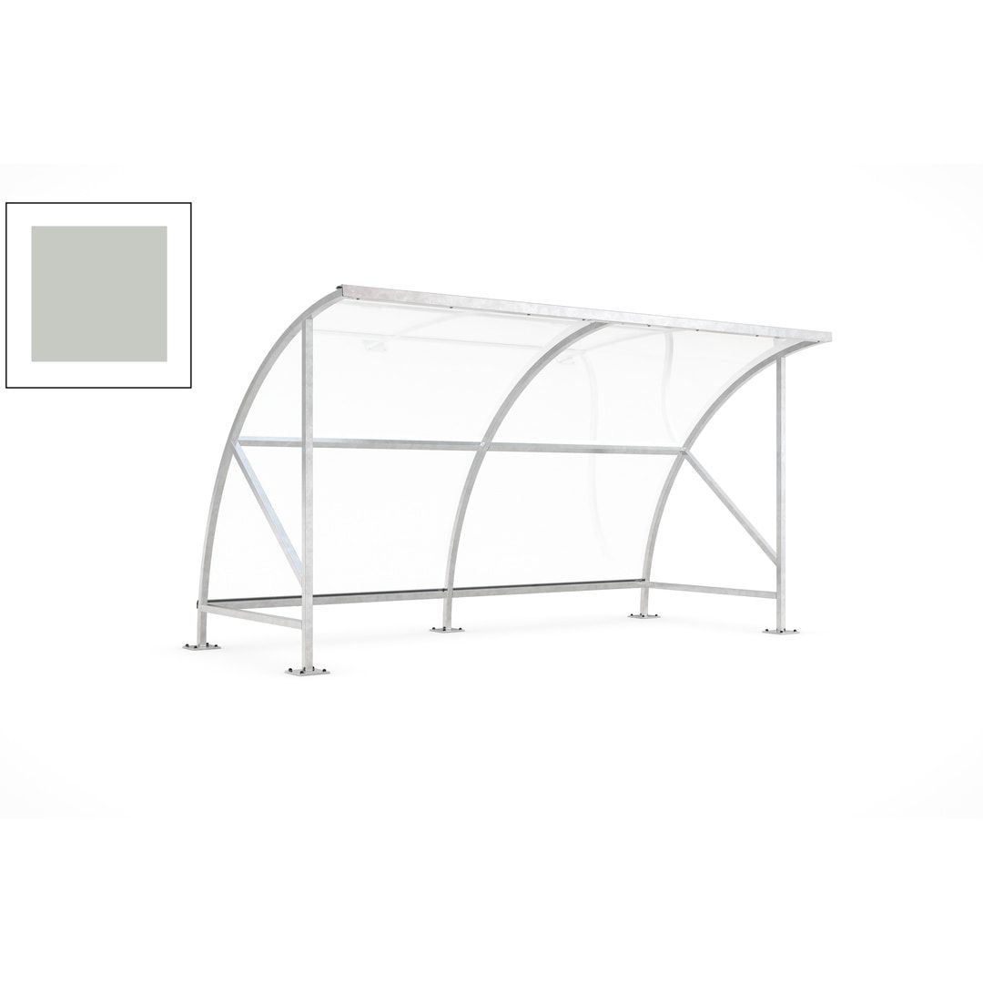 Fahrradunterstand - Fahrradgarage mit Bogendach - Stahl und Kunststoff - 2.290 x 4.130 x 2.100 mm (HxBxT) - Farbe Achatgrau