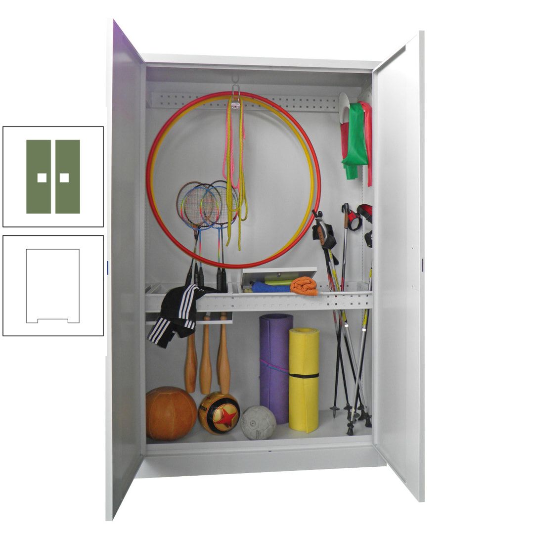 Sportschrank - Vollblechtüren - Variante 1 - 1.950x1.200x500 mm (HxBxT) - anthrazitgrau