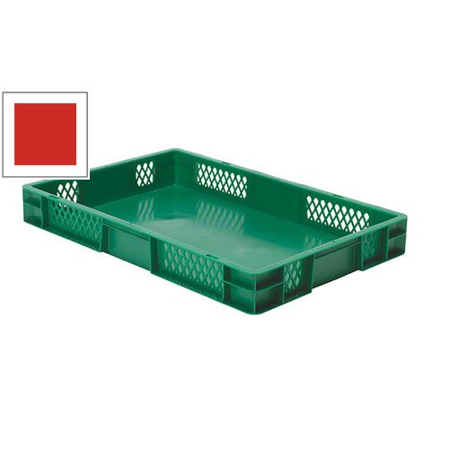 Eurobox - Eurokasten - Volumen 14,5 l - Boden geschlossen, Wände durchbrochen - 75 x 400 x 600 mm (HxBxT) - VE 2 Stk. - blau