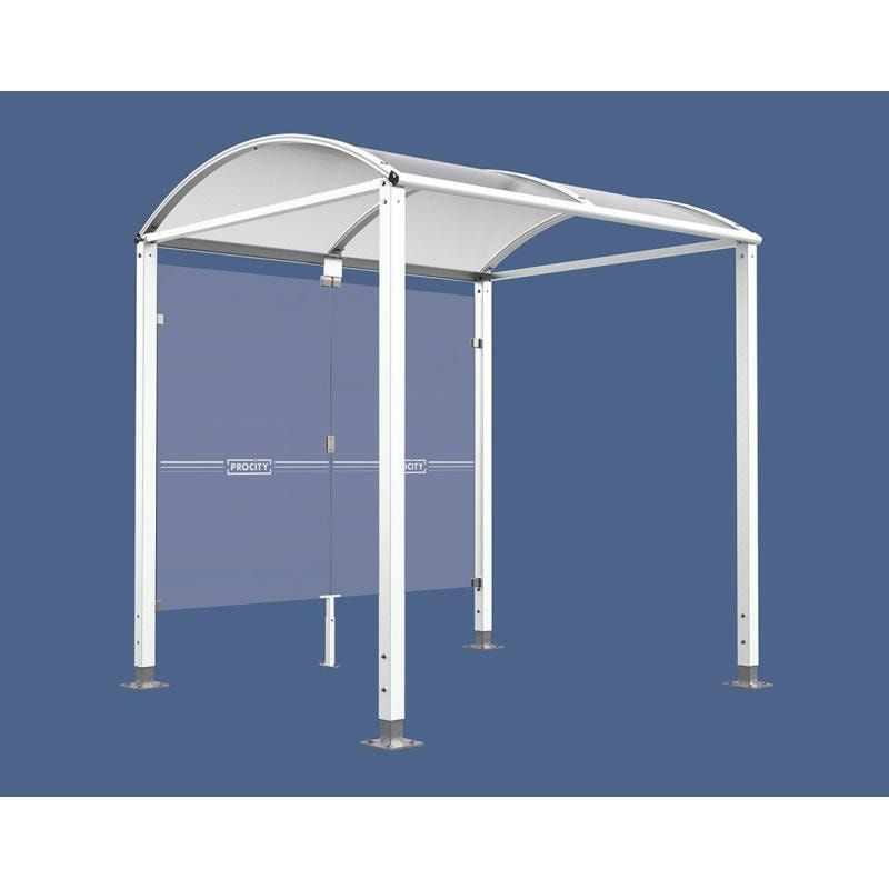 Fahrradunterstand, Fahrradüberdachung, Erweiterung, ESG, 2.635 x 2.500 x 2.090 mm (HxBxT), Bodenplatten, höhenverstellbar, Farbe enzianblau