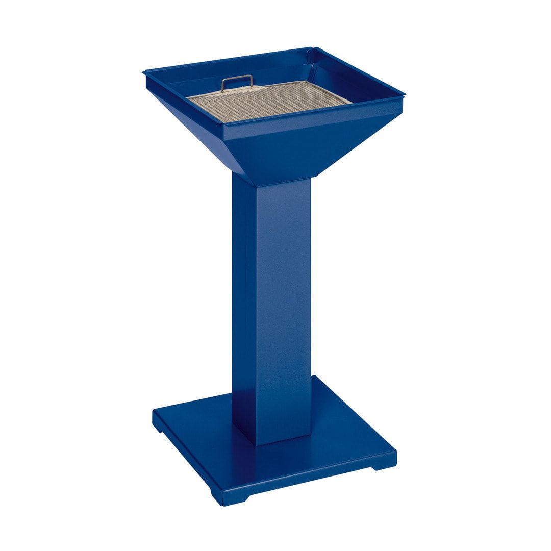 Standaschenbecher, Standascher, Antik-silber, 730 x 325 x 325 mm (HxBxT), Ascher, Turmaschenbecher, Stehascher, mit Sand befüllbar