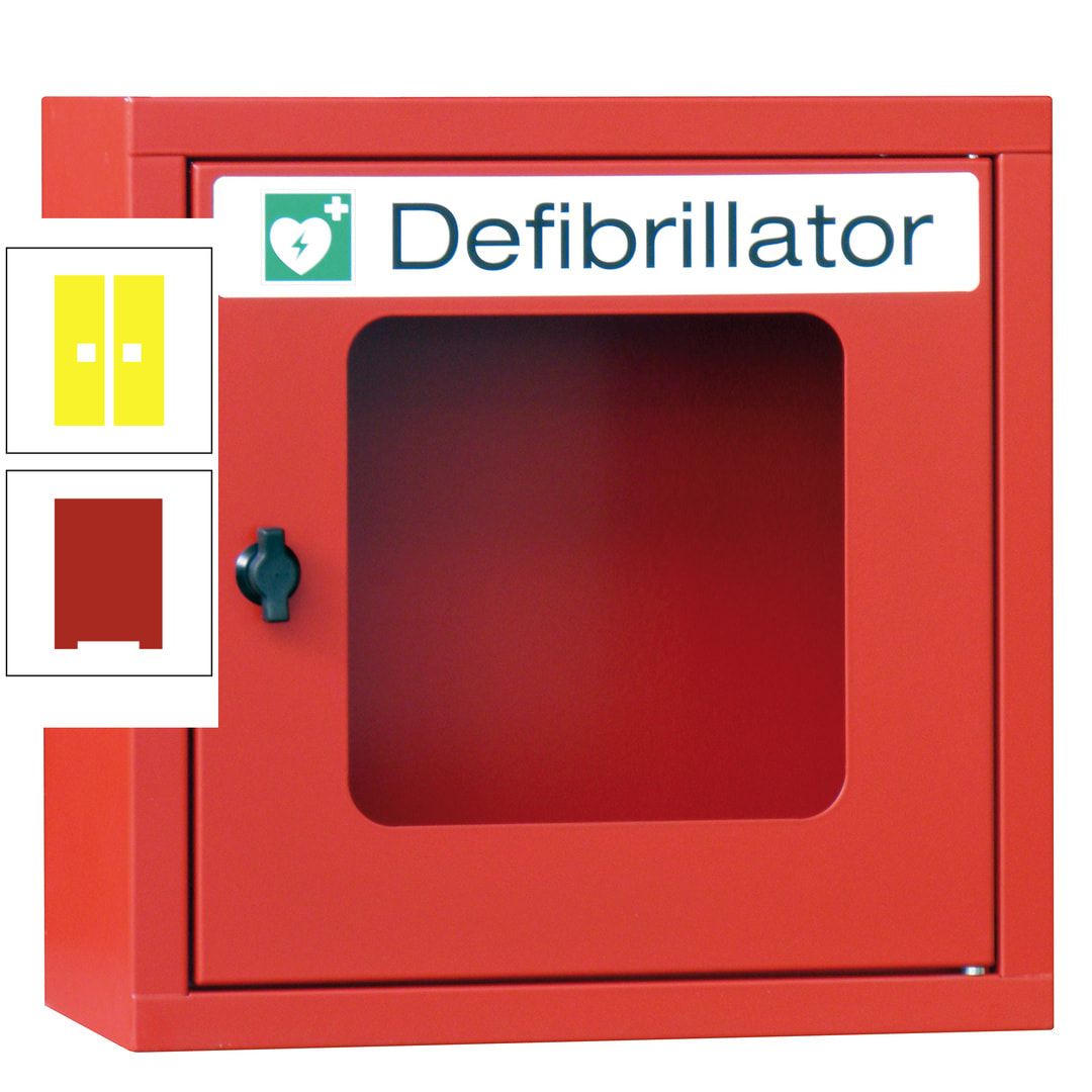 Defibrillatorenschrank - 400 x 400 x 200 mm (HxBxT) - Sichtfenster - anthrazitgrau