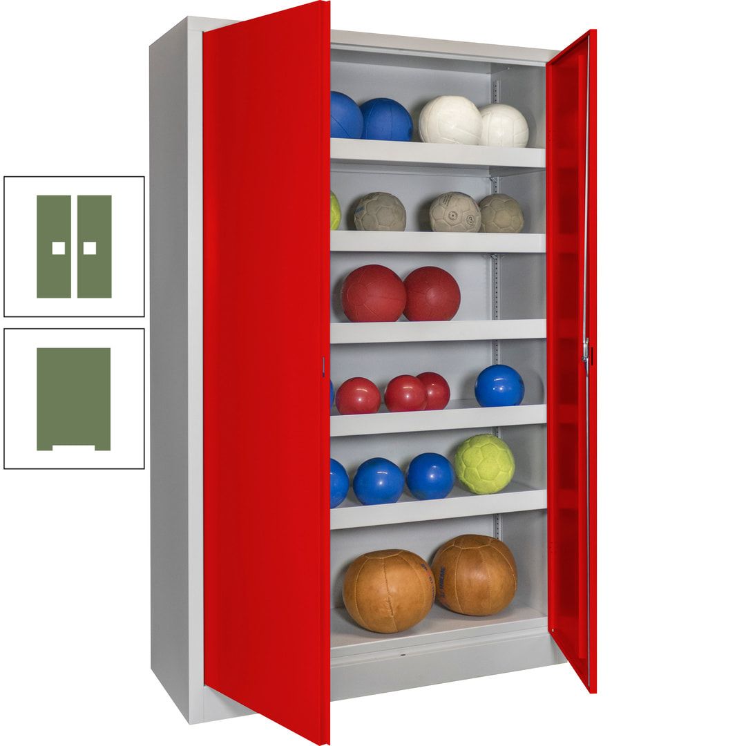 Ballschrank - Vollblechtüren - 5 Böden - 1.950x1.200x500 mm (HxBxT) - anthrazitgrau