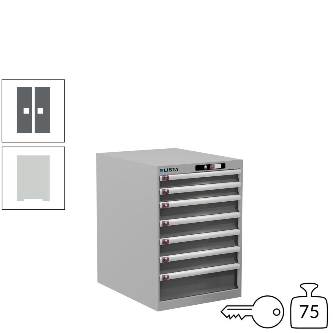 Lista Schubladenschrank - 14.367.010 - 800x564x725 mm (HxBxT) - 7 Schubladen - 75 kg - Key Lock - lichtblau (RAL 5012)