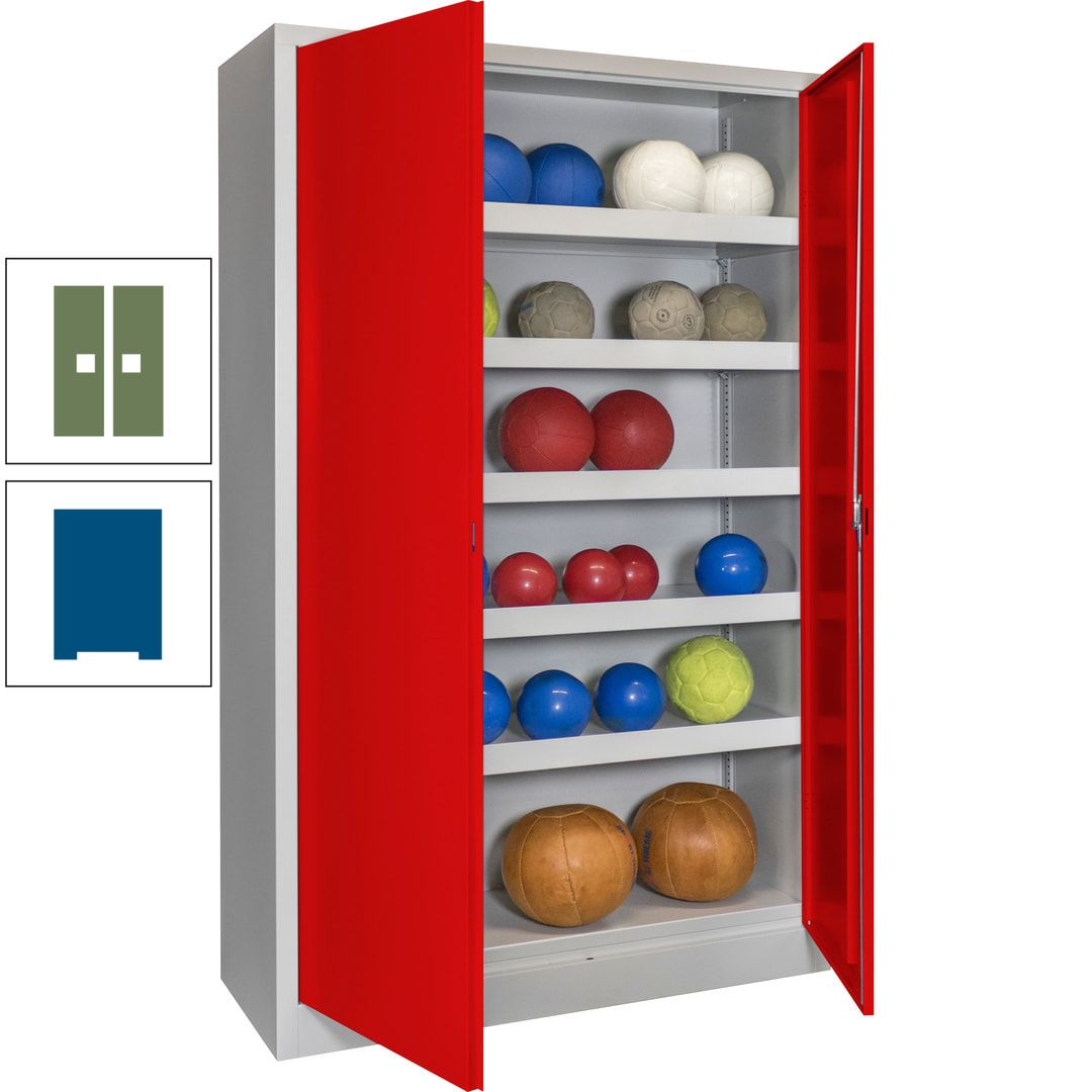 Ballschrank - Vollblechtüren - 5 Böden - 1.950x1.200x500 mm (HxBxT) - anthrazitgrau