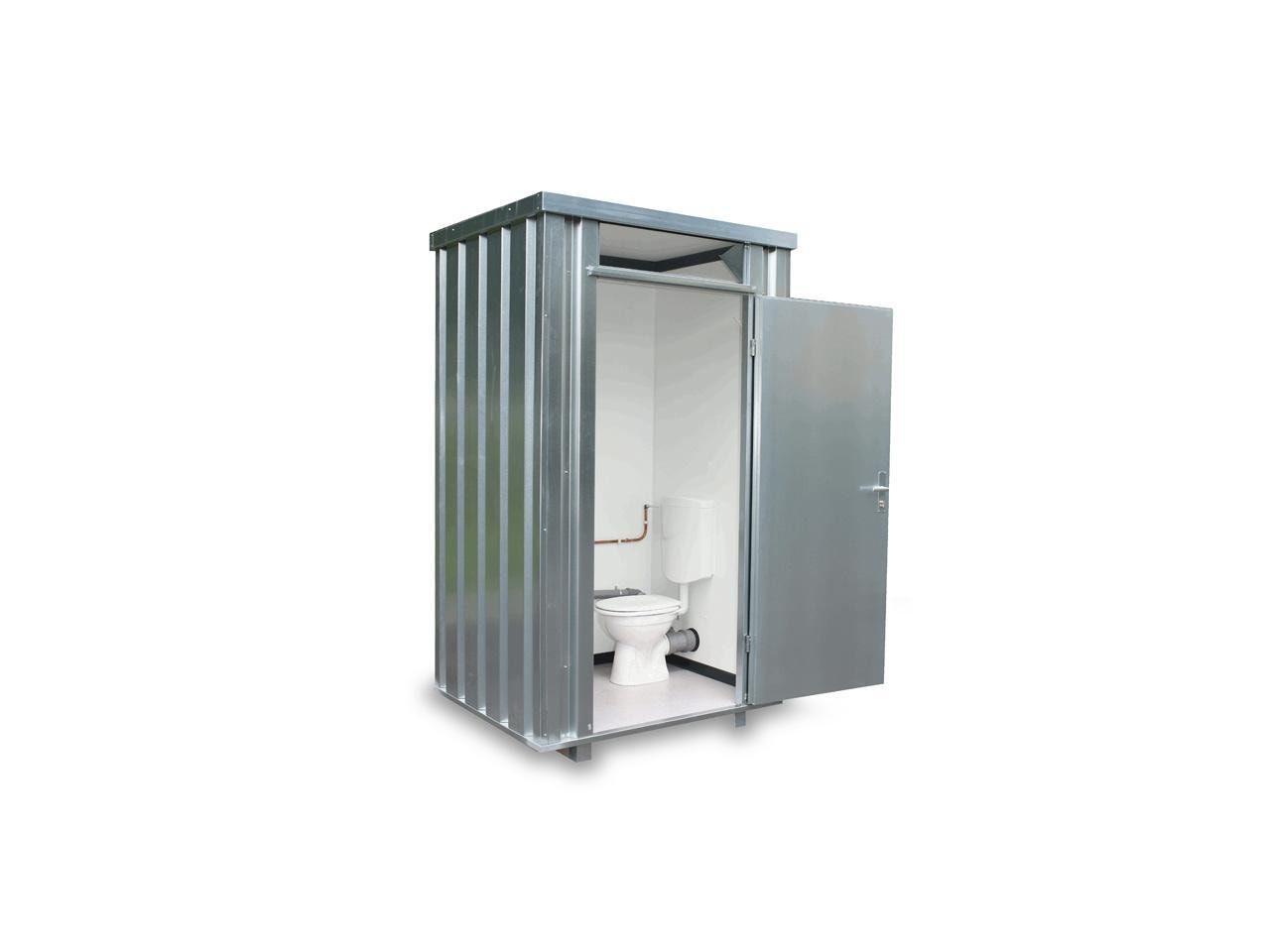 Toilettenbox - Sanitärcontainer - Toilettencontainer - 2.425 x 1.400 x 1.250 mm (HxBxT) - doppelwandige Einflügeltür