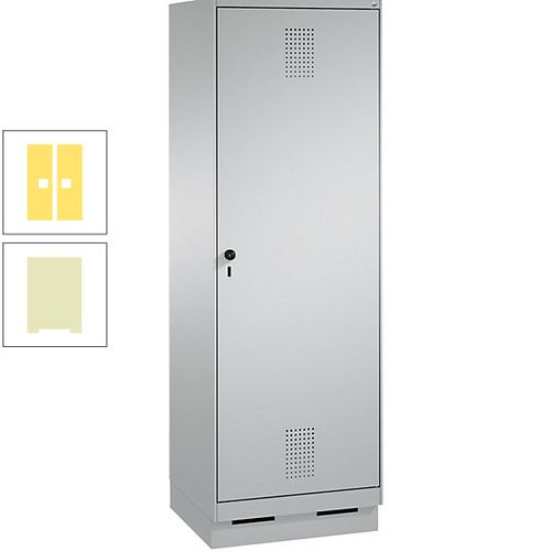 Doppel-Spind, Garderobenschrank, 1 Tür für 2 Abteile a 300 mm, Korpus anthrazitgrau, Türen anthrazitgrau, 1.800 x 600 x 500 mm (HxBxT)