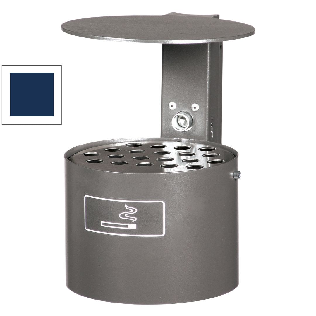 Rundascher - 4 l - mit Haube - Wand- o. Pfostenmontage - Aschenbecher - anthrazitgrau