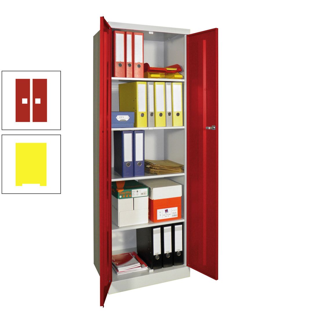 Aktenschrank - Sockel - 4 Böden - 1.800x600x500 mm (HxBxT) - Zylinderschloss - anthrazitgrau