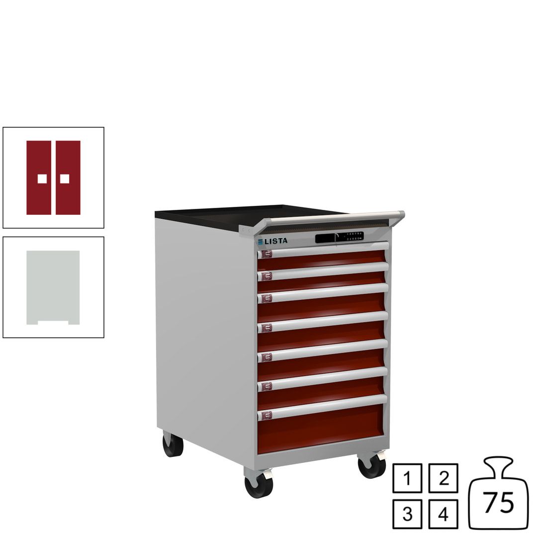 Lista Schubladenschrank - 14.373.010 - 990 x 564 x 725 mm (HxBxT) - 7 Schubladen - 75 kg - Key Lock - lichtblau (RAL 5012)