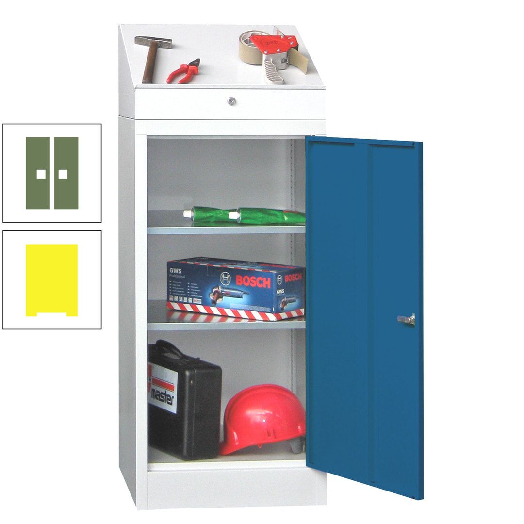 Stehpult mit Schrank - Vollblechtür - Zylinderschloss - 1.270x500x500 mm (HxBxT) - anthrazitgrau