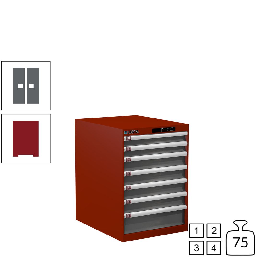 Lista Schubladenschrank - 14.367.010 - 800x564x725 mm (HxBxT) - 7 Schubladen - 75 kg - Key Lock - lichtblau (RAL 5012)
