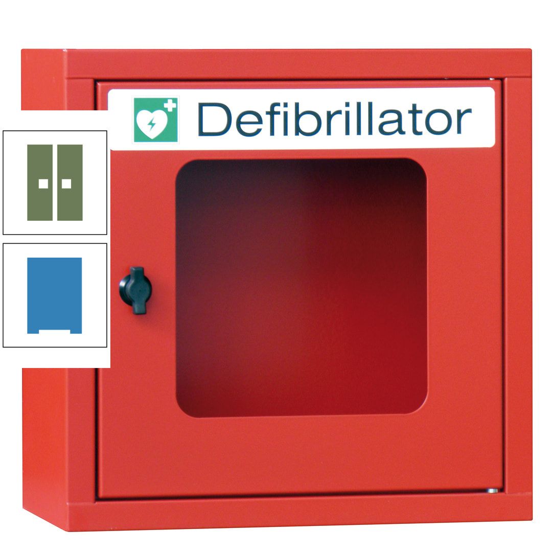 Defibrillatorenschrank - 400 x 400 x 200 mm (HxBxT) - Sichtfenster - anthrazitgrau