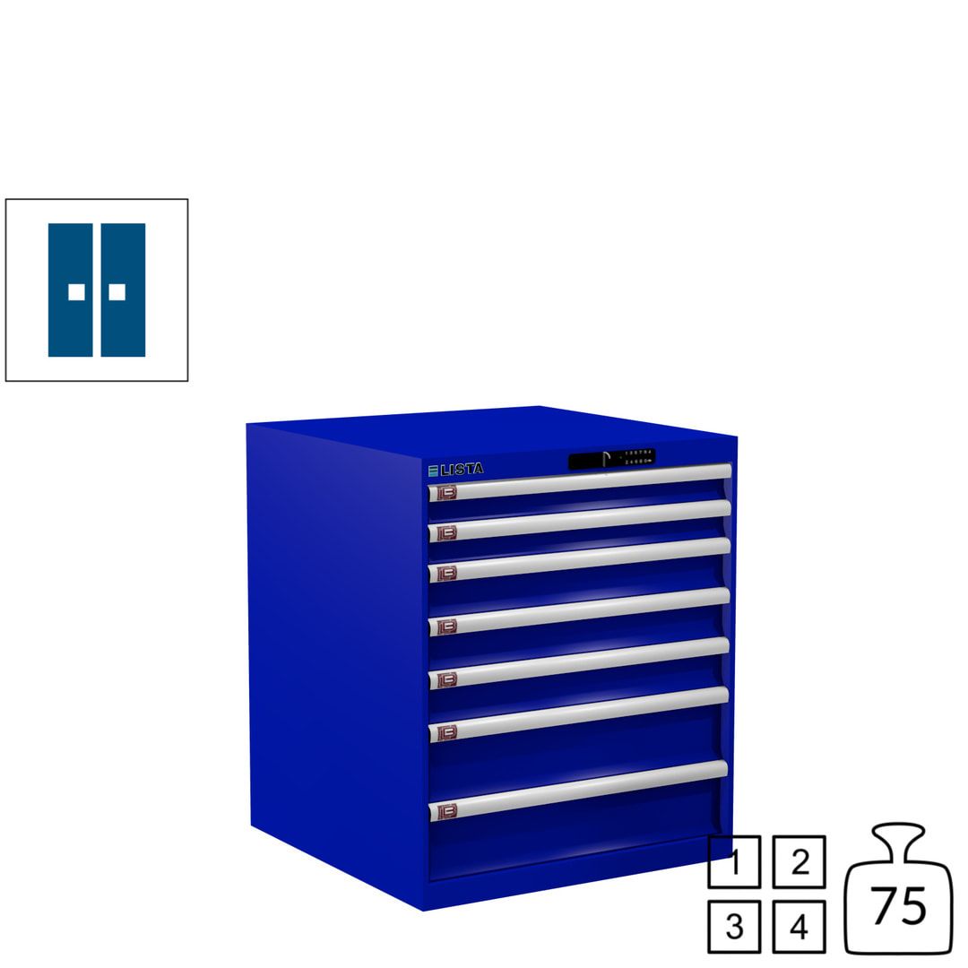 Lista Schubladenschrank - 14.409.010 - 850x717x725 mm (HxBxT) - 7 Schubladen - 75 kg - Key Lock - lichtblau (RAL 5012)
