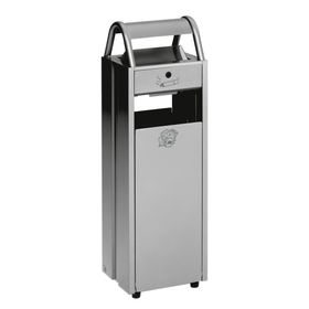 Abfallsammler mit Ascher und Schutzdach - Volumen 35 l - Ascher 5 l - 960 x 300 x 250 mm (HxBxT) - Farbe wählbar