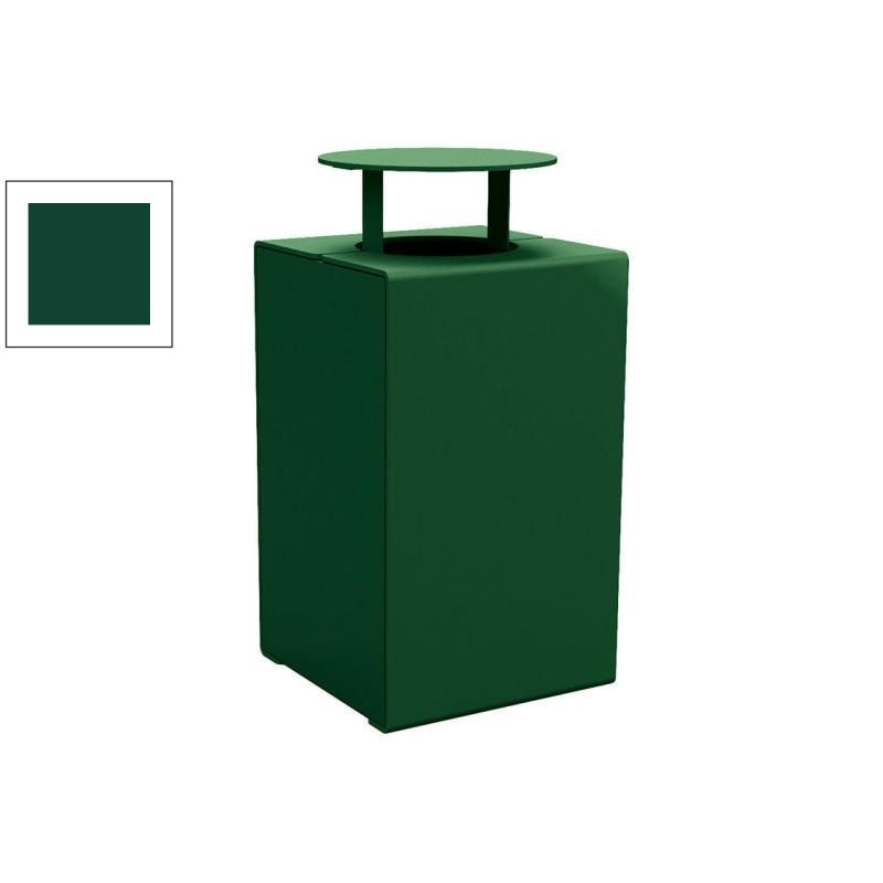 Abfalleimer aus Stahl - 120 l - 950 x 450 x 450 mm (HxBxT) - mit Deckel - Verankerungsstäbe - Farbe enzianblau