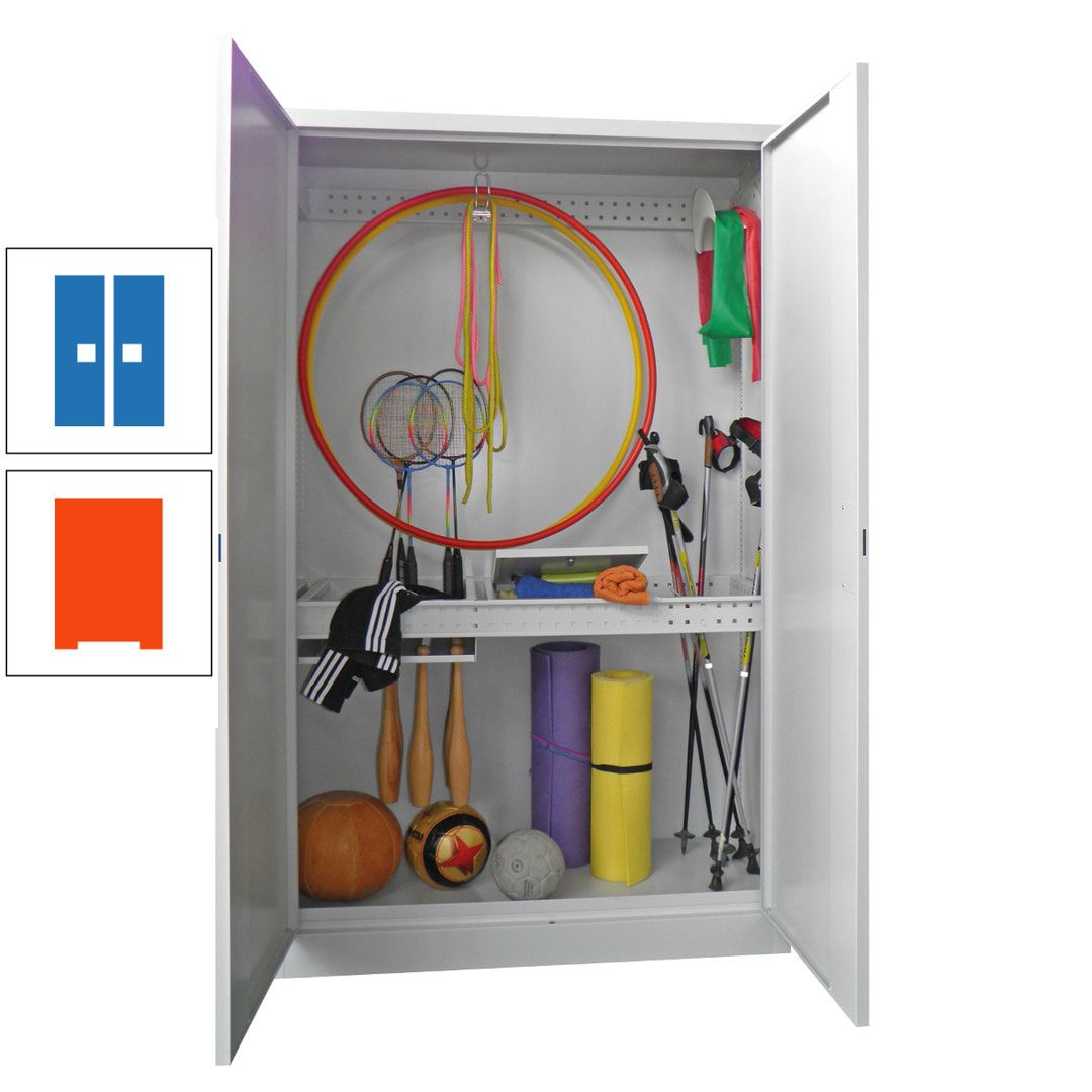 Sportschrank - Vollblechtüren - Variante 1 - 1.950x1.200x500 mm (HxBxT) - anthrazitgrau