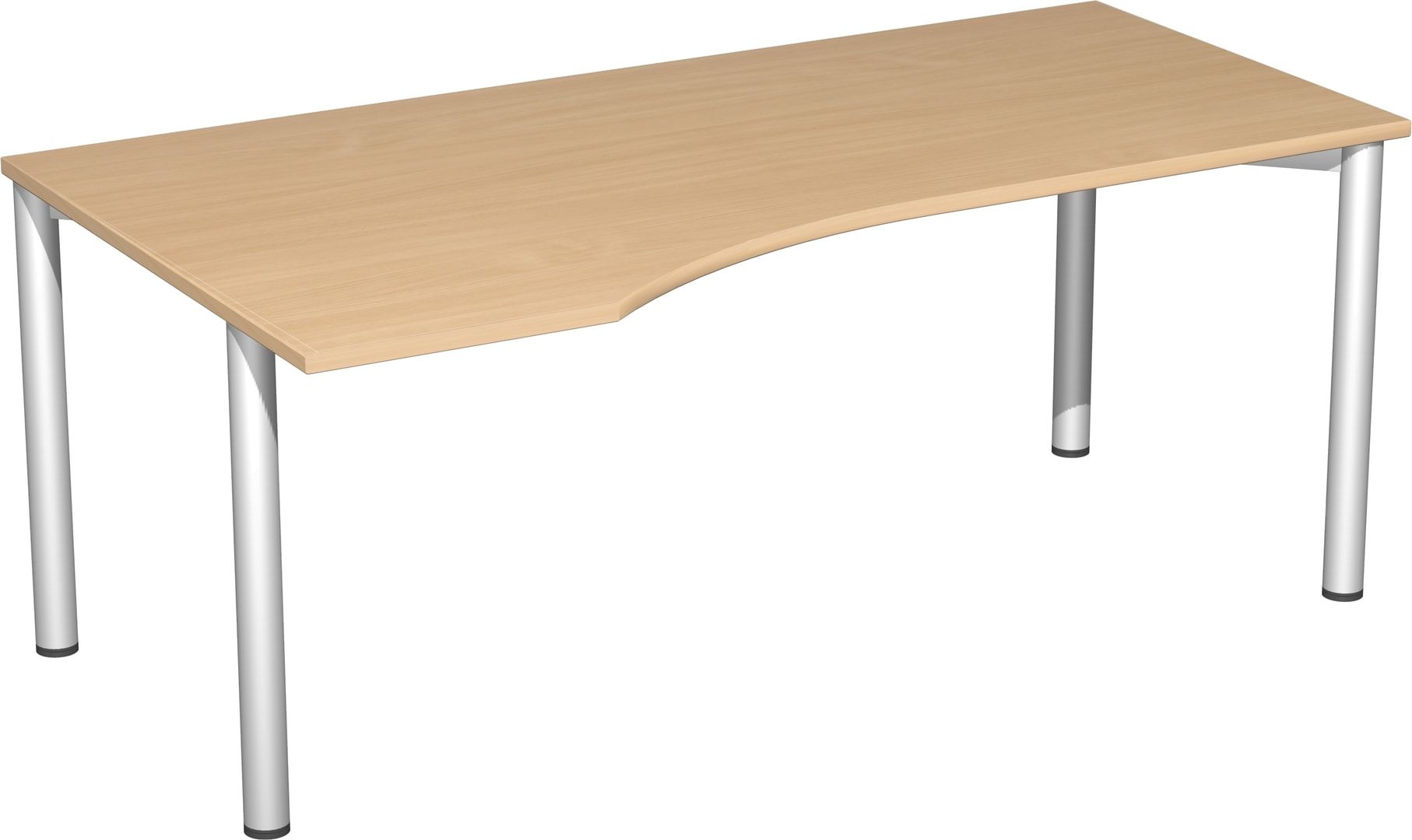 Eckschreibtisch - Ecke links - 4-Fuß Flex - 720 x 1.600 x 1.000 mm (HxBxT) - Gestell anthrazit - Ahorn
