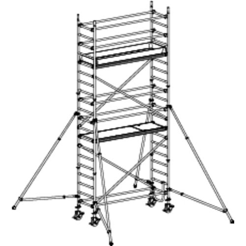 Fahrgerüst mit Auslegern - fahrbar - 2.640 x 2.450 x 800 mm (HxBxT) - Hymer