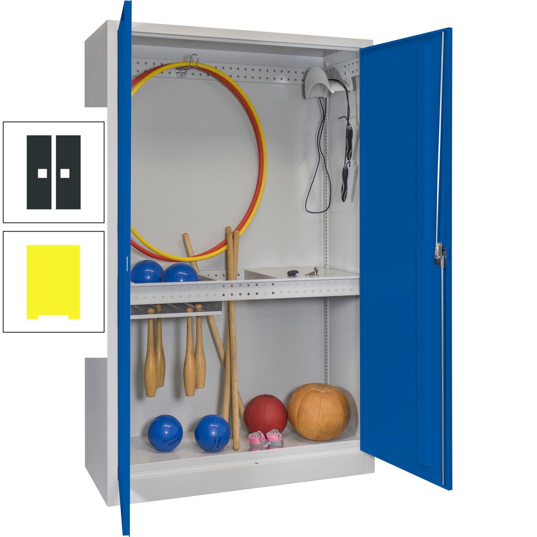 Sportschrank - Vollblechtüren - Variante 3 - 1.950x1.200x500 mm (HxBxT) - anthrazitgrau