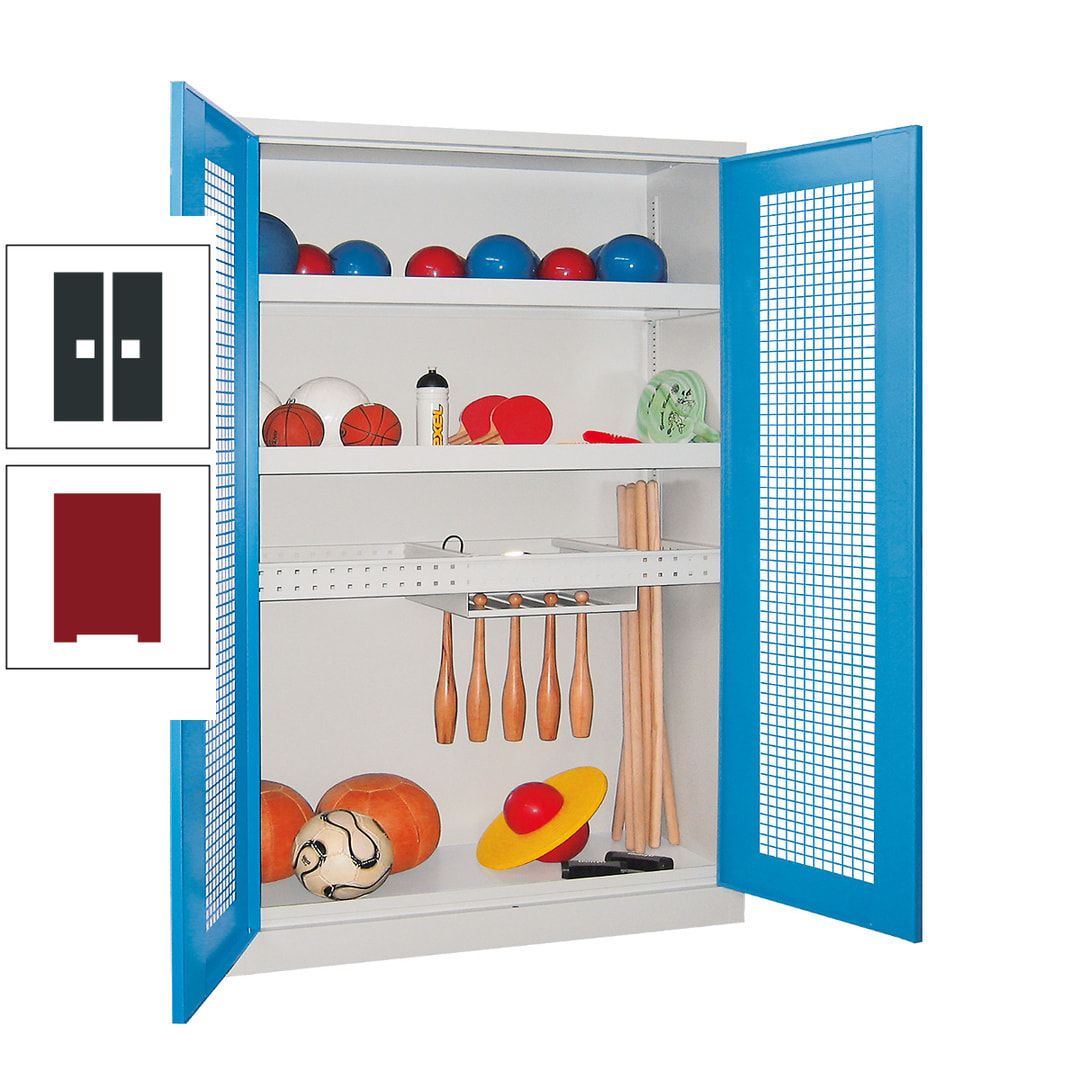 Sportschrank - Vollblechtüren - Variante 2 - 1.950x1.200x500 mm (HxBxT) - anthrazitgrau