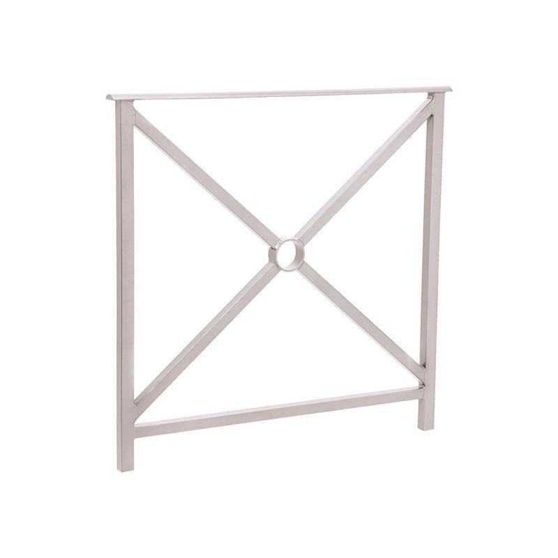 Geländer Kreuz und Kreis - 1.000 x 800 mm - flacher Handlauf - Farbe enzianblau - Außengeländer Systemgeländer