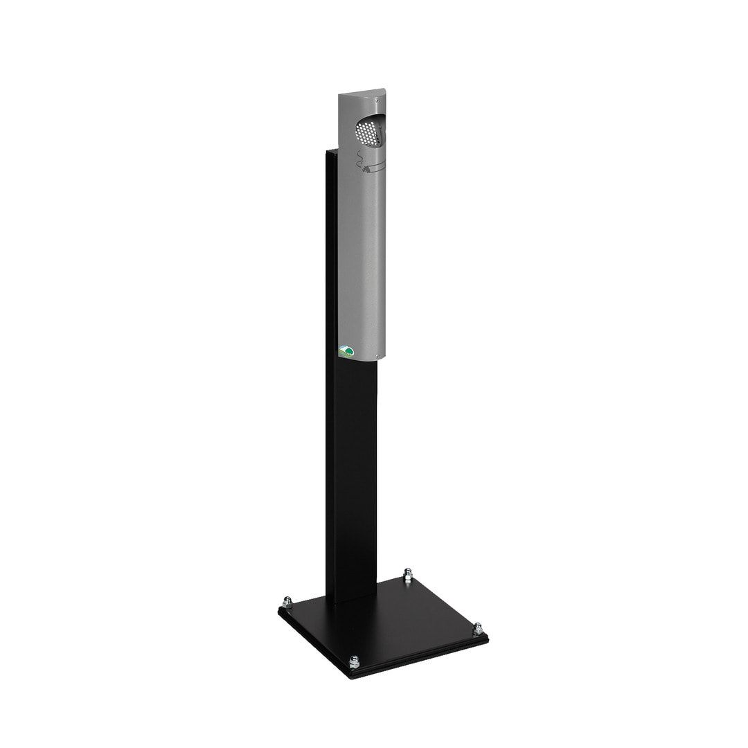 Standaschenbecher, Standascher, 3,5 l Volumen, Standascher, 1.250 x 310 x 310 mm (HxBxT), Ascher, Turmaschenbecher, Stehascher, Edelstahl
