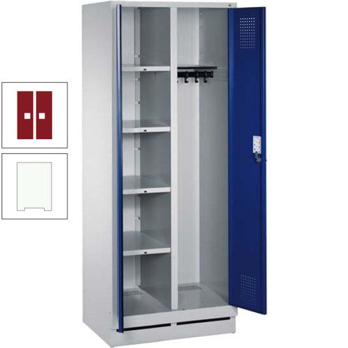 Mehrzweckschrank, Doppeltüren, Füße, 2 Abteile a 300 mm, Korpus anthrazitgrau, Tür anthrazitgrau, 1.800 x 600 x 500 mm (HxBxT)