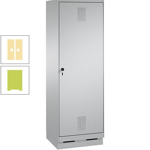 Doppel-Spind, Garderobenschrank, 1 Tür für 2 Abteile a 300 mm, Korpus anthrazitgrau, Türen anthrazitgrau, 1.800 x 600 x 500 mm (HxBxT)