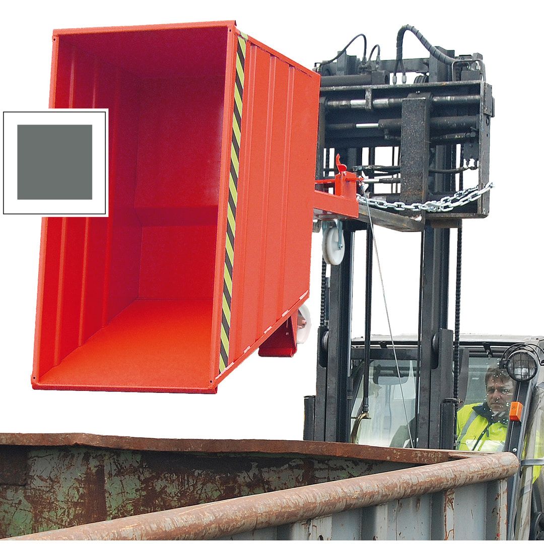 BAUER Muldenkippbehälter - 1100 l Volumen - 1500 kg - 890 x 1200 x 1440 mm - feuerrot