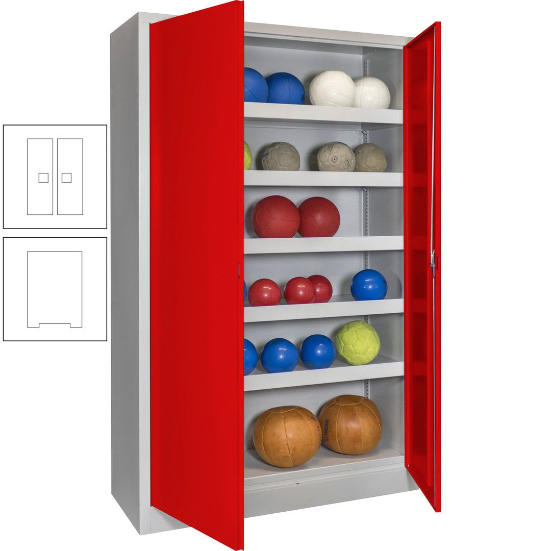 Ballschrank - Vollblechtüren - 5 Böden - 1.950x1.200x500 mm (HxBxT) - anthrazitgrau