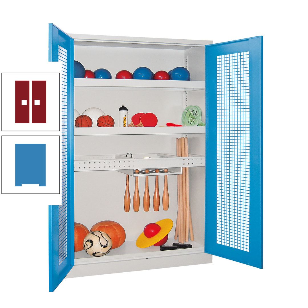 Sportschrank - Vollblechtüren - Variante 2 - 1.950x1.200x500 mm (HxBxT) - anthrazitgrau