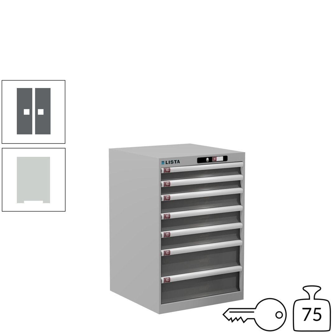Lista Schubladenschrank - 14.252.010 - 850x564x572 mm (HxBxT) - 7 Schubladen - 75 kg - Key Lock - lichtblau (RAL 5012)