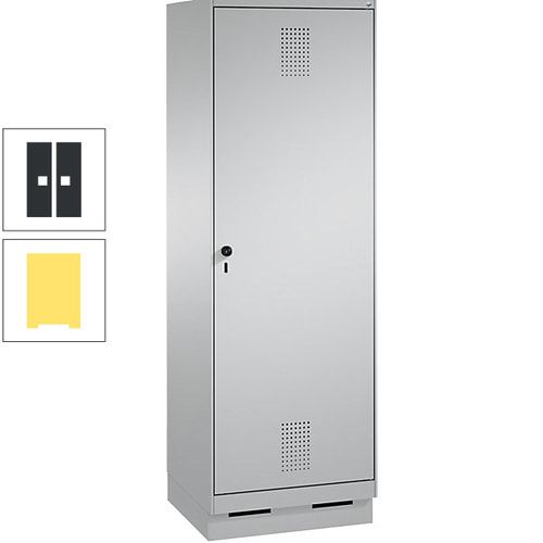 Doppel-Spind, Garderobenschrank, 1 Tür für 2 Abteile a 300 mm, Korpus anthrazitgrau, Türen anthrazitgrau, 1.800 x 600 x 500 mm (HxBxT)