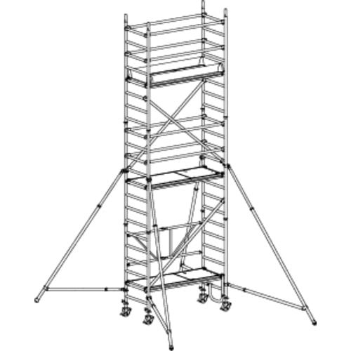 Klappbares Fahrgerüst - mit Ausleger - 1.800 x 1.900 x 800 mm (HxBxT) - Hymer Aluminium Gerüst