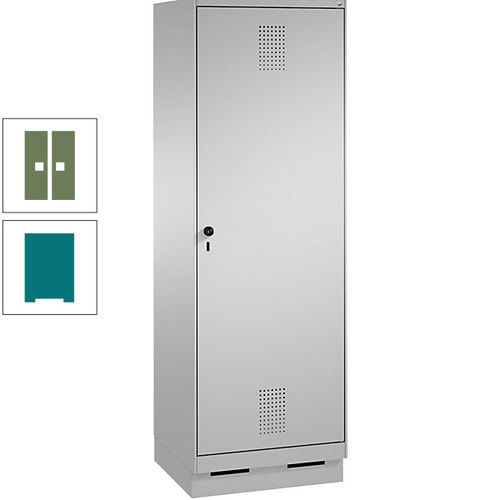 Doppel-Spind, Garderobenschrank, 1 Tür für 2 Abteile a 300 mm, Korpus anthrazitgrau, Türen anthrazitgrau, 1.800 x 600 x 500 mm (HxBxT)