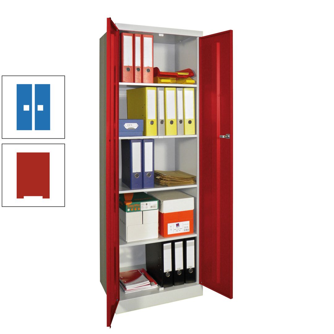 Aktenschrank - Sockel - 4 Böden - 1.800x600x500 mm (HxBxT) - Zylinderschloss - anthrazitgrau