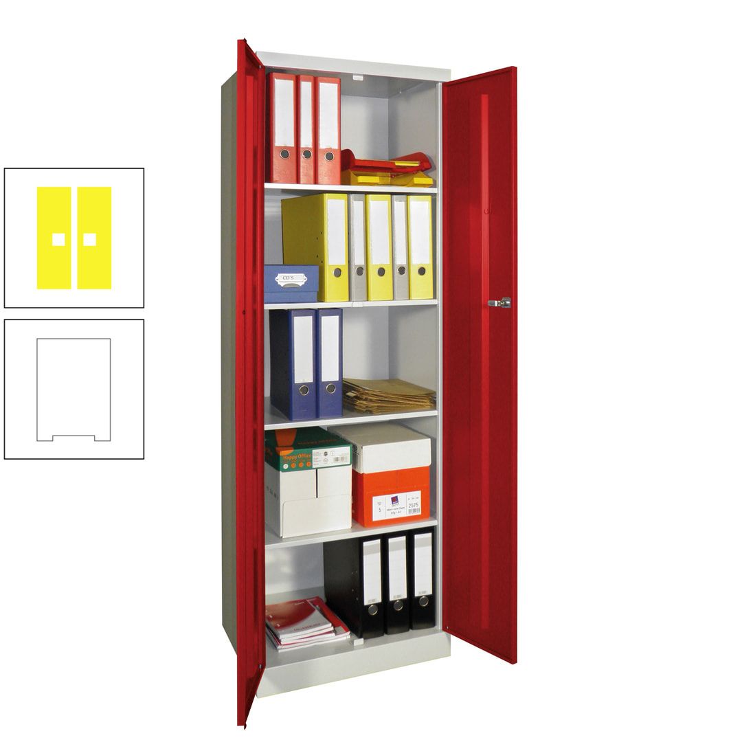Aktenschrank - Sockel - 4 Böden - 1.800x600x500 mm (HxBxT) - Zylinderschloss - anthrazitgrau