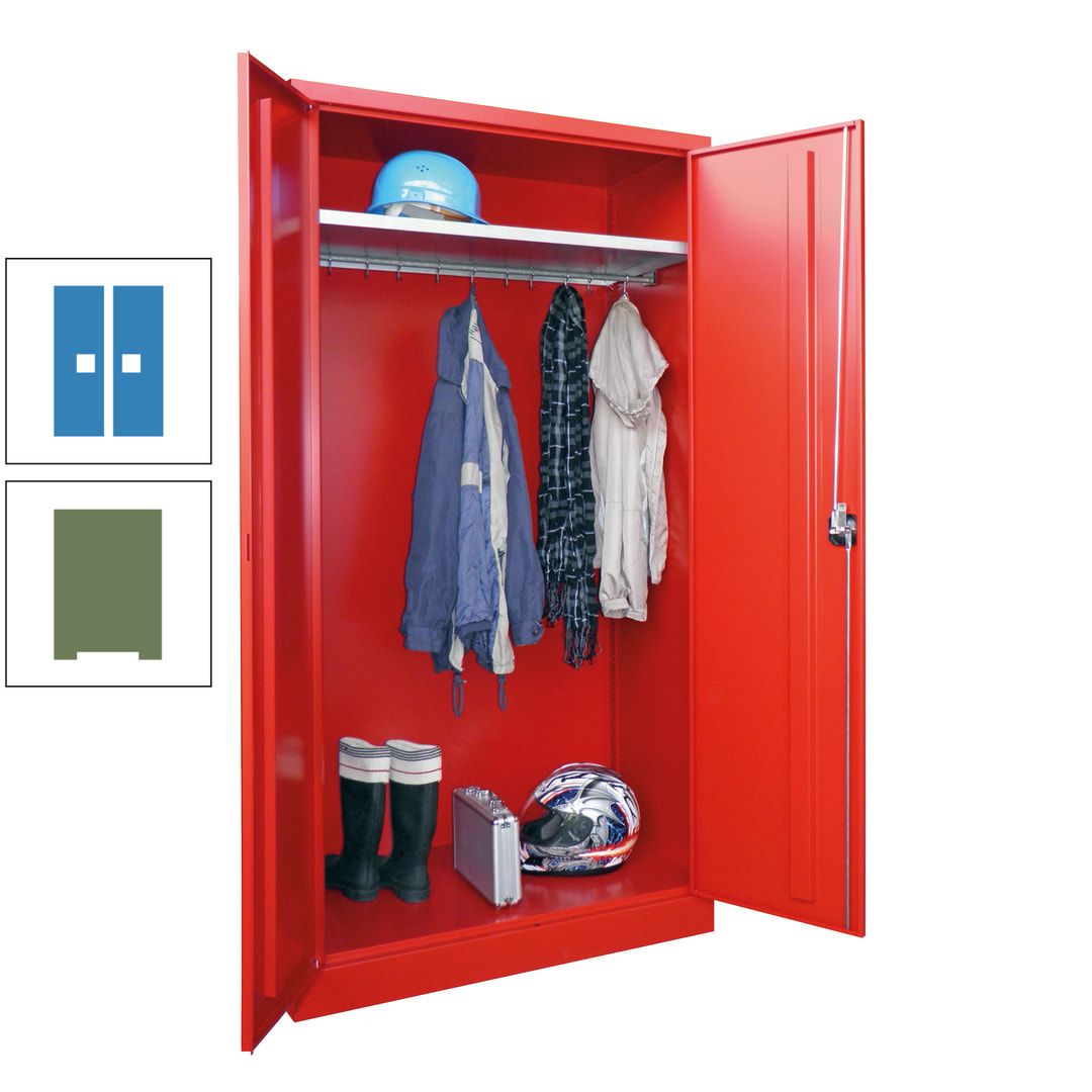 Garderobenschrank - 1.950x1.000x500 mm (HxBxT) - Hutboden, pulverbeschichtet - anthrazitgrau