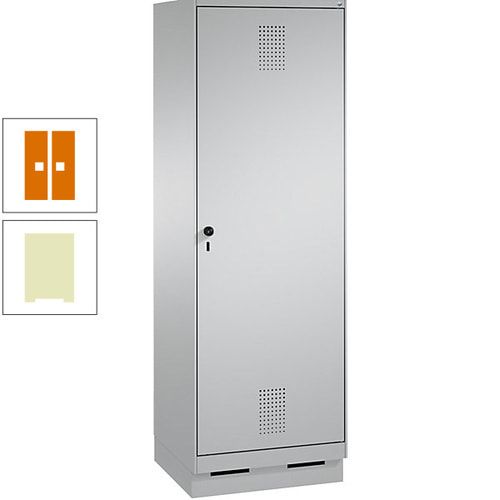 Doppel-Spind, Garderobenschrank, 1 Tür für 2 Abteile a 300 mm, Korpus anthrazitgrau, Türen anthrazitgrau, 1.800 x 600 x 500 mm (HxBxT)