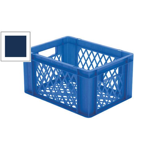 Eurobox - Eurokasten - Volumen 19 l - Boden und Wände durchbrochen - 210 x 300 x 400 mm (HxBxT) - VE 4 Stk. - blau