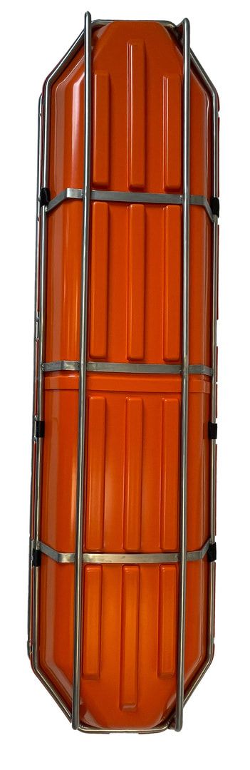 Einteilige Schleifkorbtrage, Engraumrettung, Bergungstrage, Rettungstrage, Höhenrettung, ABS, Edelstahl, bis ca. 315 kg, 200 x 590 x 2.180 mm