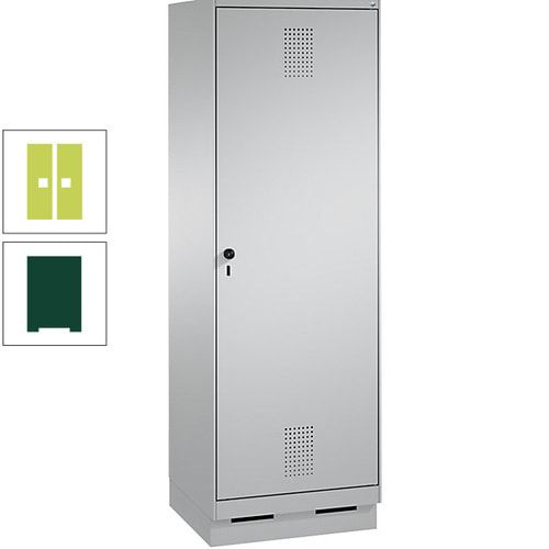 Doppel-Spind, Garderobenschrank, 1 Tür für 2 Abteile a 300 mm, Korpus anthrazitgrau, Türen anthrazitgrau, 1.800 x 600 x 500 mm (HxBxT)