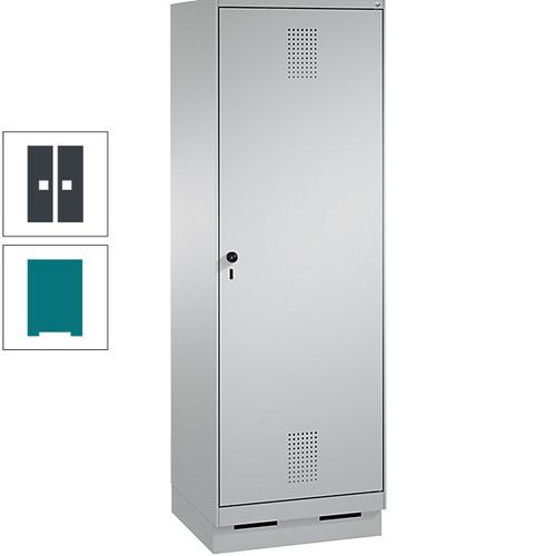 Doppel-Spind, Garderobenschrank, 1 Tür für 2 Abteile a 300 mm, Korpus anthrazitgrau, Türen anthrazitgrau, 1.800 x 600 x 500 mm (HxBxT)
