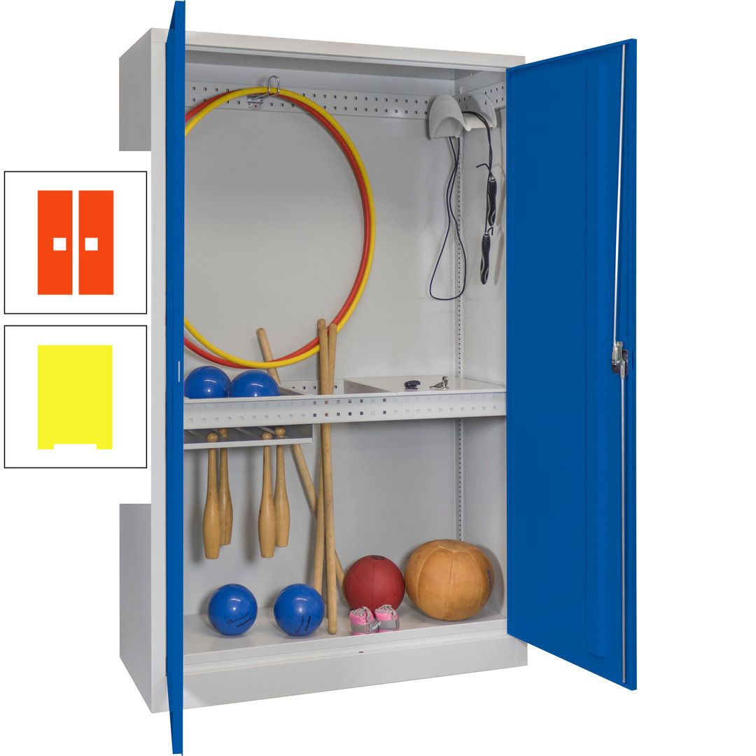 Sportschrank - Vollblechtüren - Variante 3 - 1.950x1.200x500 mm (HxBxT) - anthrazitgrau