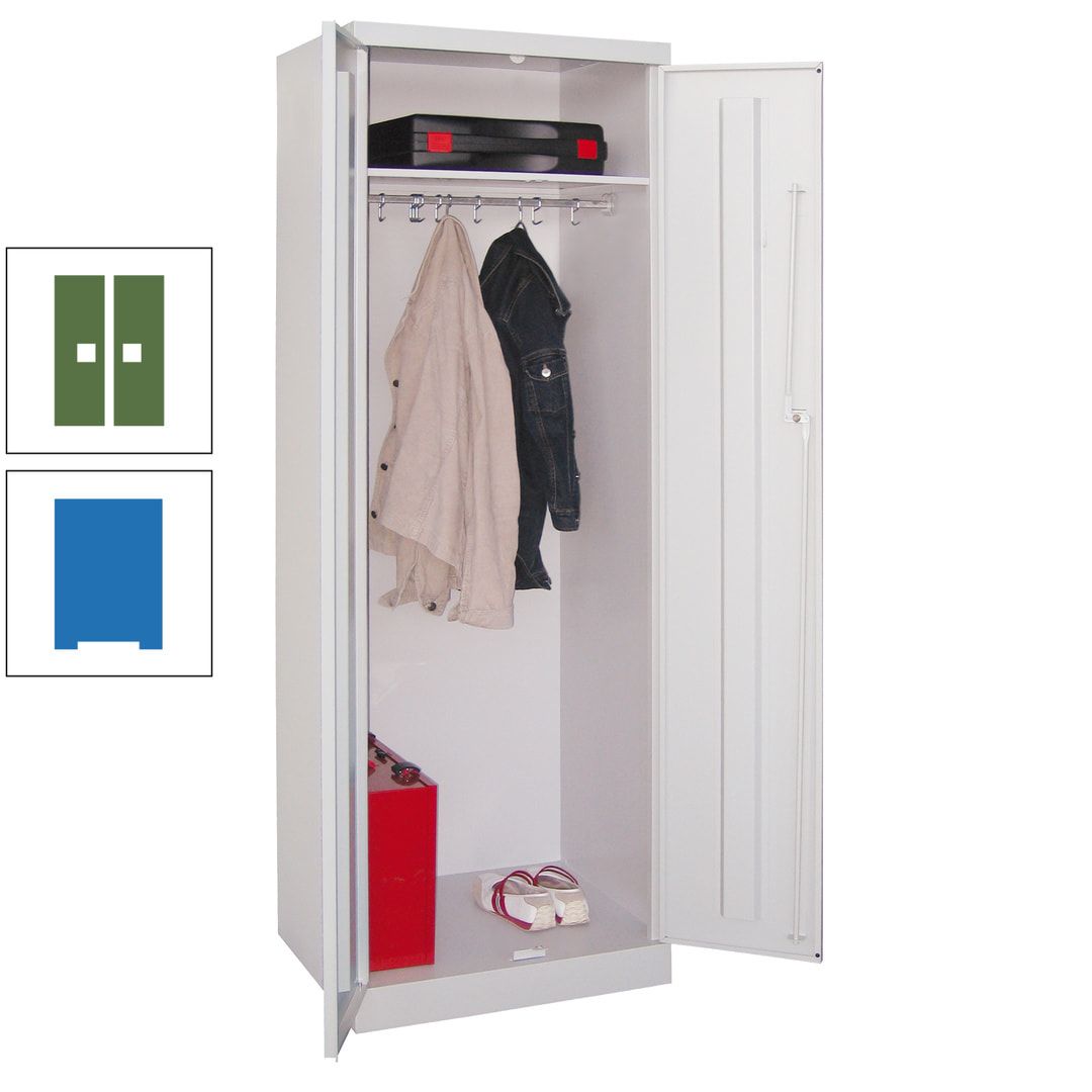 Garderobenschrank - 1 Fachboden - Kleiderstange - 1.800x600x500 mm (HxBxT) - Zylinderschloss - anthrazitgrau