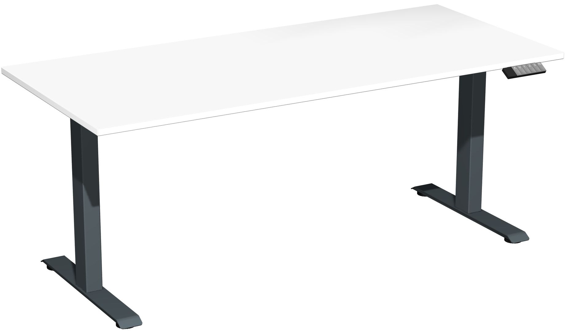 Schreibtisch, Elevate Basic, elektronisch höhenverstellbar, 730 - 1.230 x 1.200 x 800 mm (HxBxT), Gestell anthrazit, Dekor Ahorn