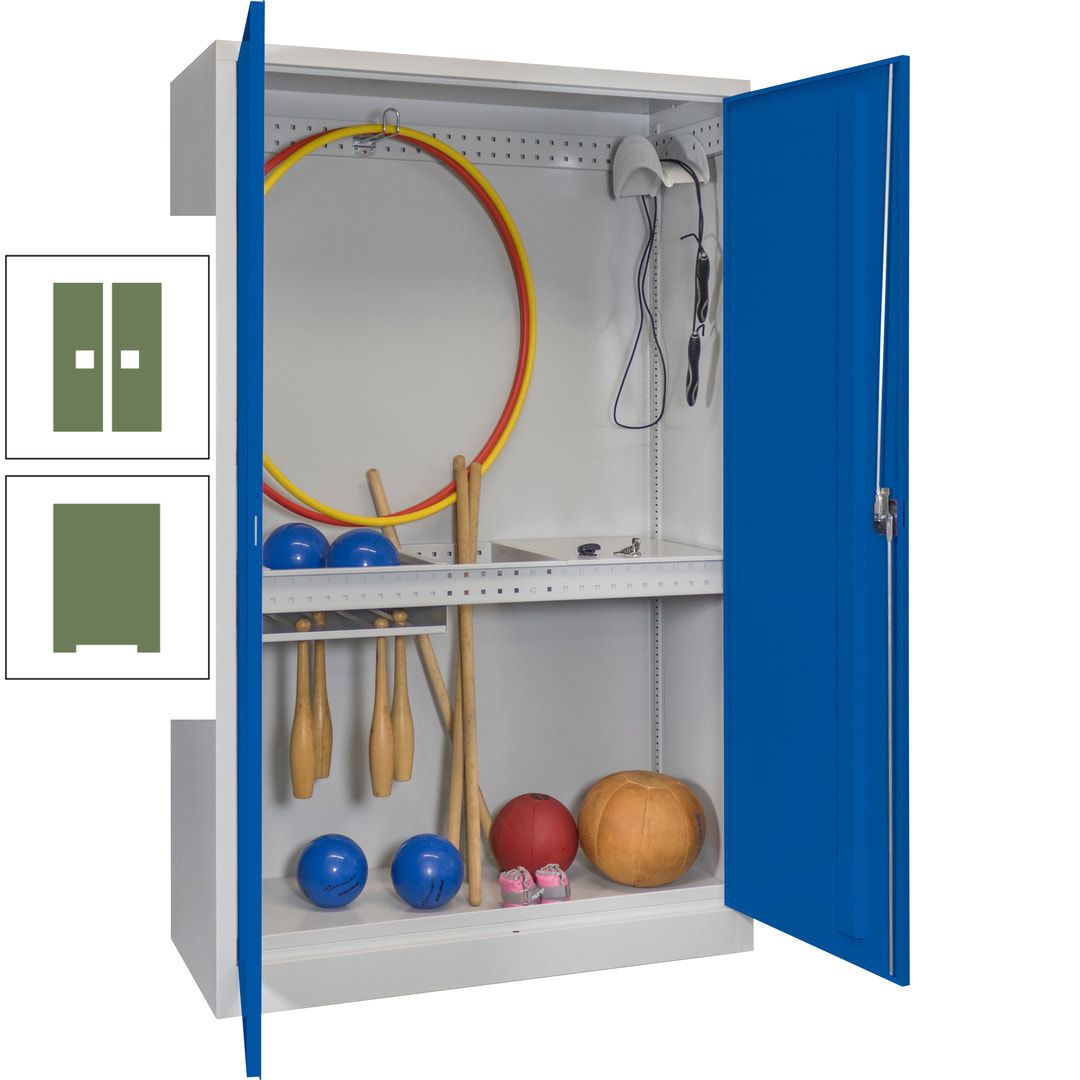 Sportschrank - Vollblechtüren - Variante 3 - 1.950x1.200x500 mm (HxBxT) - anthrazitgrau
