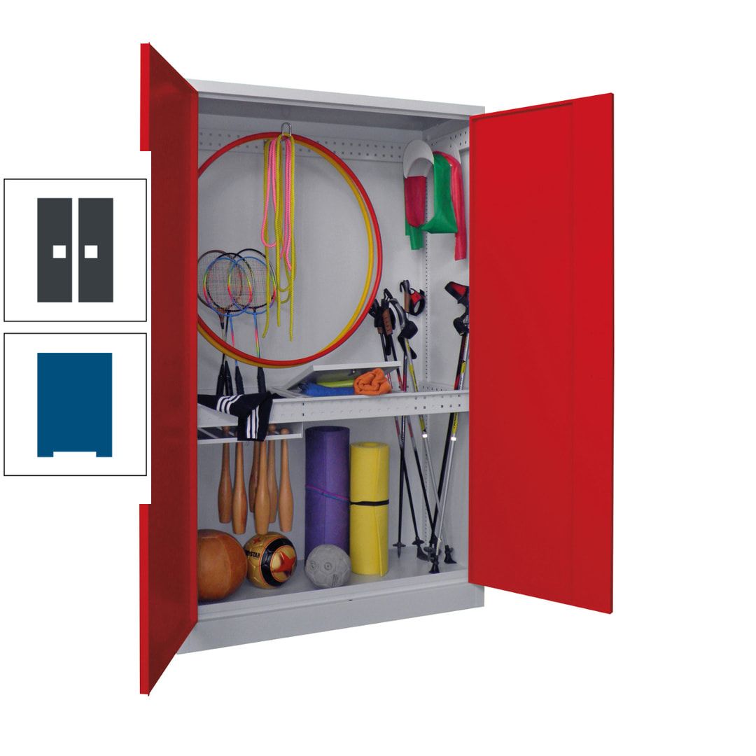 Sportschrank - Vollblechtüren - 1.950x1.200x500 mm (HxBxT) - anthrazitgrau