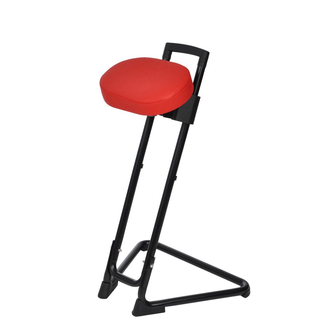 Ergonomische Stehhilfe - höhenverstellbar 60 bis 85 cm - Sitz Kunstleder, atollblau - Gestell schwarz
